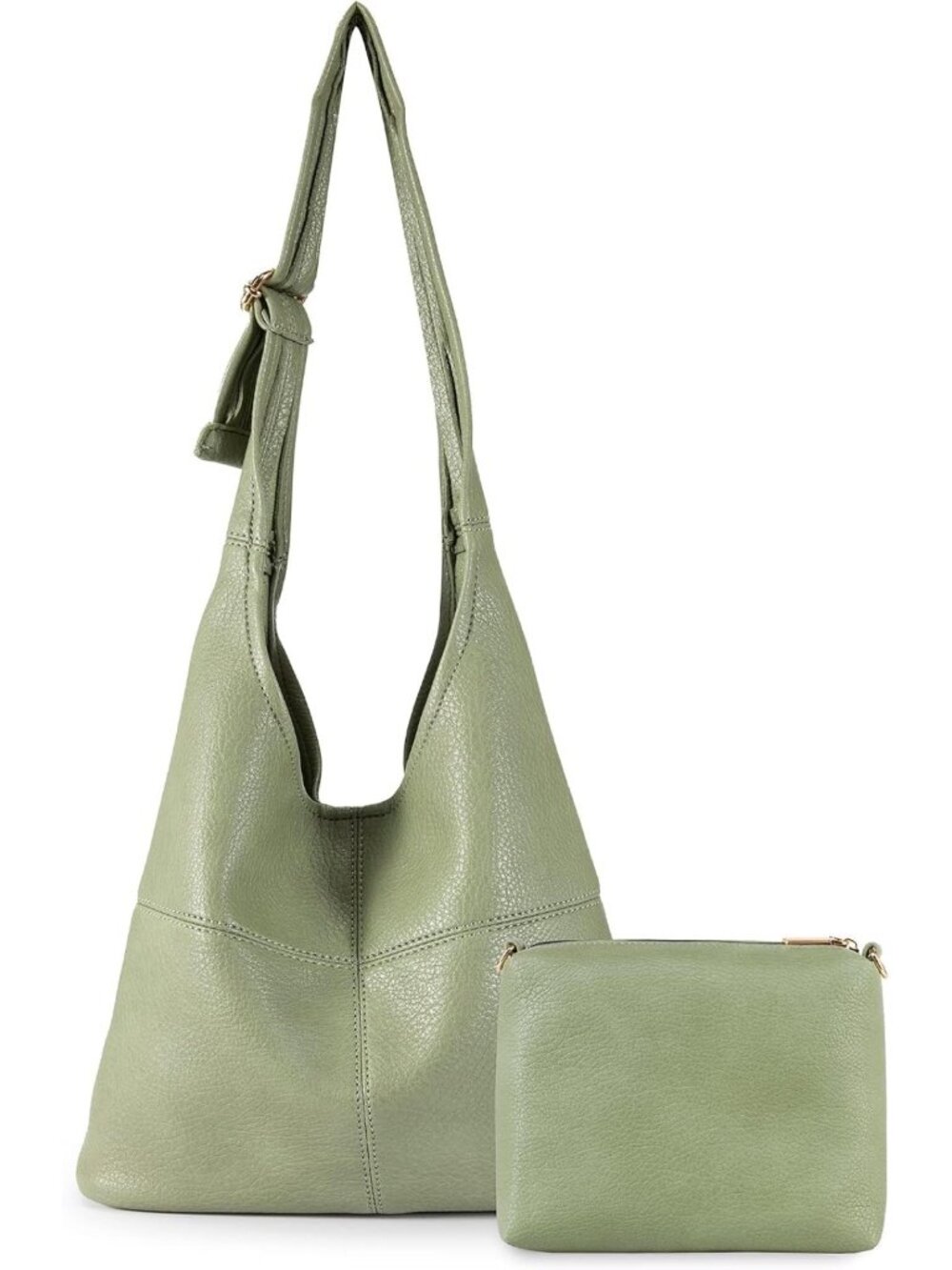 Stylish Vegan Leather Hobo Purse for Women, Chic Shoulder Bag with Wristlet